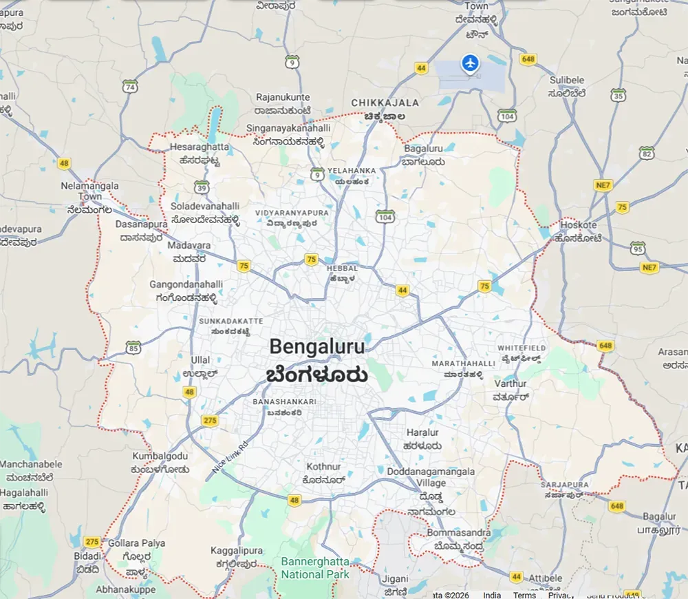 Location map of Godrej Regent Park at Kada Agrahara Kommasandra Sarjapur Road Bangalore